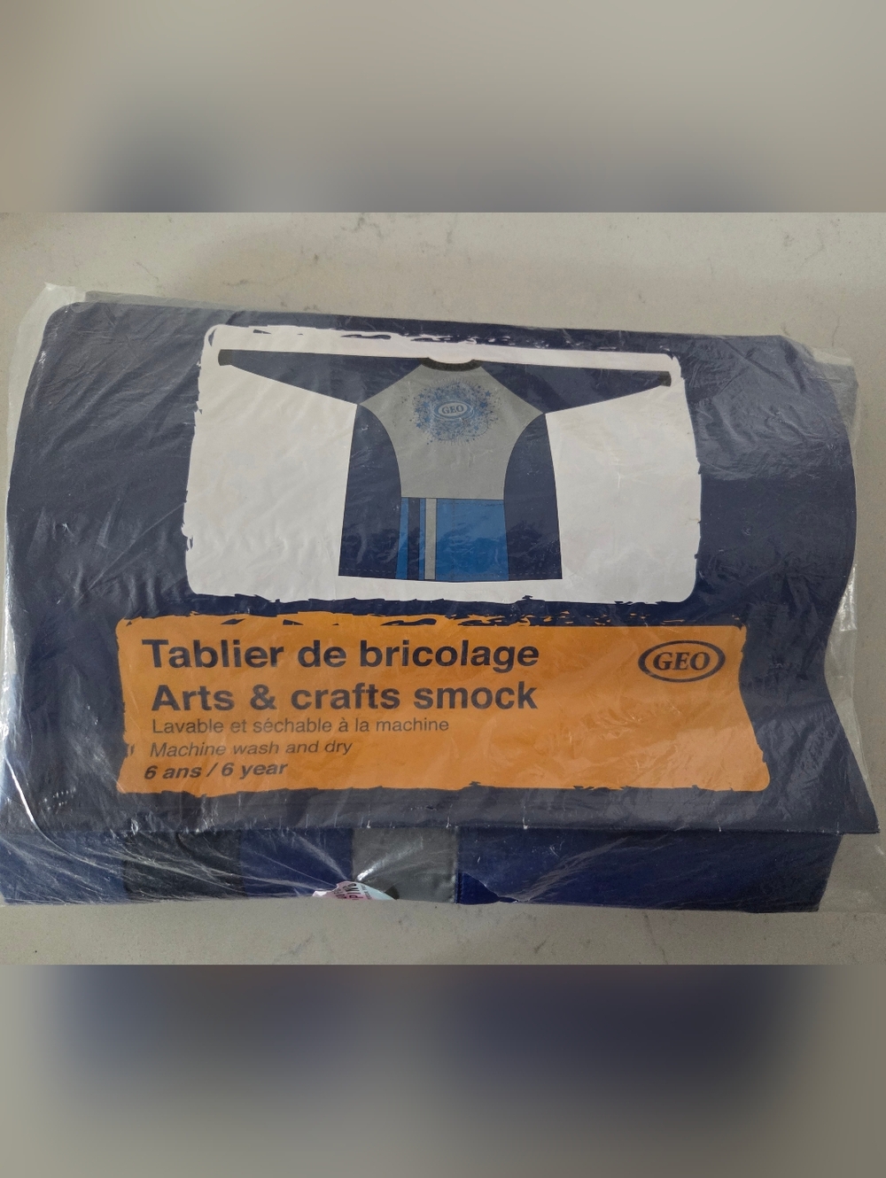 GEO Kids Arts & Crafts Smock - Navy and Blue